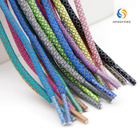 Lacets ronds réfléchissants tissés multicolores en gros, directement de l'usine, pour accessoires de marques de chaussures