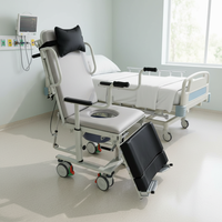 Chaise de transfert multifonctionnelle de haute qualité, très vendue, adaptée au bain, chaise de transfert de patient à quatre roues directionnelles