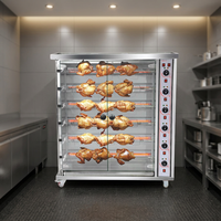 Nouvelle machine à rôtir le poulet au gaz commerciale, alimentée par moteur, équipement de cuisson avec garantie d'un an