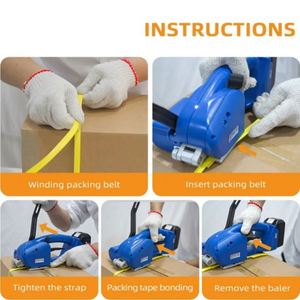 Tensador de Flejes Semiautomático Portátil sin Motor de Escobillas de Carbón para Cartón, Plástico y Acero con Cinta de Fusión en Caliente - Product Image 6