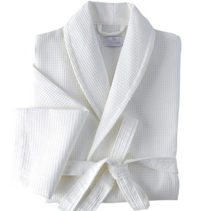 Waffle bianco <span class=keywords><strong>accappatoio</strong></span> 100% cotone scialle colletto hotel spa waffle <span class=keywords><strong>accappatoio</strong></span> per <span class=keywords><strong>uomo</strong></span> e donna <span class=keywords><strong>accappatoio</strong></span> hotel di lusso - Product Image 2