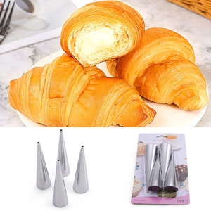Klaxon à pâtisserie <span class=keywords><strong>en</strong></span> forme de croissant et d'arc-<span class=keywords><strong>en</strong></span>-ciel, créateur à pizza, pour des douceurs, tubes <span class=keywords><strong>en</strong></span> métal, moulage à crème, 4 pièces - Product Image 2