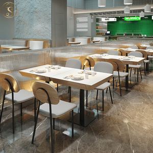 In stile moderno Hotel Cafe <span class=keywords><strong>Pizzeria</strong></span> ristorante tavolo da pranzo e sedie divano biglietto da visita Set tavolo e sedie in legno massello - Product Image 1