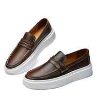 Mocassins élégants, chaussures plates confortables, chaussures décontractées, chaussures de créateur pour hommes, chaussures en cuir véritable pour hommes, chaussures en cuir classiques à enfiler