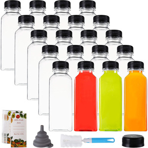 Wholesale 8oz 12oz 16oz Plastic Juice Bottle With Cap 250ml 350ml 500ml Square Juice Bottles With <b>Tamper</b> Evident Caps - Product Image 4