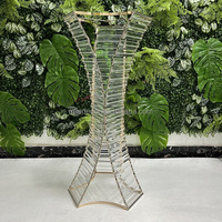 Support floral en métal doré et argenté pour centre de table de luxe pour événements de mariage, vente en gros