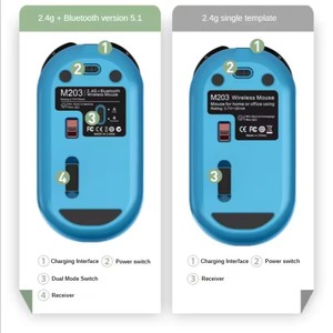 Souris sans fil M203 2.4G double mode BT 5.0 rechargeable silencieuse longue autonomie multi-boutons pour ordinateur PC portable - Product Image 5