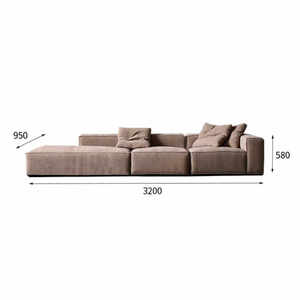 Timesong, sofá <span class=keywords><strong>de</strong></span> tela <span class=keywords><strong>de</strong></span> estilo minimalista italiano, bloque <span class=keywords><strong>de</strong></span> Tofu <span class=keywords><strong>de</strong></span> pana, <span class=keywords><strong>módulo</strong></span> <span class=keywords><strong>de</strong></span> sala <span class=keywords><strong>de</strong></span> estar con función reclinable para hoteles - Product Image 5
