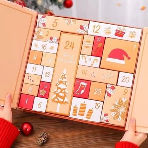 Hot Bán Giáng Sinh Quà Tặng Đêm Trước 24 Ngày Đếm Ngược Lịch Mù Hộp Nhỏ Giấy Tráng Thư Mục Với Dập Cho Kẹo Sô Cô La - Product Image 3