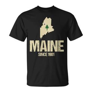 Camiseta Maine Pine Tree State Pride con diseño vintage desde 1901 - Product Image 1