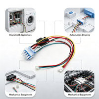 Ensemble de faisceaux de câbles personnalisés avec connecteur mâle bleu-blanc et porte-fusible pour le câblage des appareils ménagers et des équipements industriels
