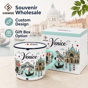 Taza de Café de Cerámica con Diseño de Venecia, Italia, con Estampado de Dibujos Animados y Diseño de Canales de la Basílica, para Venta al por Mayor, Personalizable OEM/ODM - Product Image 1