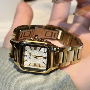 2026 New Golden Mid-century <b>Watch</b>, Square Design, Unisex, Light Luxury, Vintage Style, Perfect Gift for Lovers, Couple's <b>Watch</b> - Product Image 6