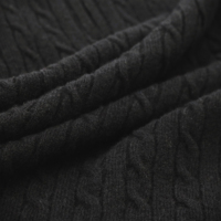 AiNear Vente en gros Logo personnalisé Design Oem & Odm Pull à manches longues col roulé fermeture éclair noir pour homme en laine tricoté pull uni