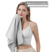 Offre Spéciale 100% coton 4 pièces Dobby Bordered Towel Set Serviettes de couleur unie avec logo personnalisé pour Spa Beach Bath Utilisation