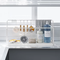 Organisateur de comptoir de cuisine en acier carbone robuste MIXWARES - Étagère de rangement pour évier antirouille pour éponge, brosse et savon à vaisselle