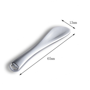 Hot Sale Simple Design Eco Friendly Sliver Custom Logo Metal Face Cream <b>Spoon</b> - Product Image 4