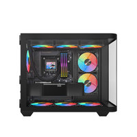 Boîtier PC de jeu GALAX Shadow Dancer Mid Tower, verre trempé, façade rainurée, RGB, châssis d'ordinateur noir
