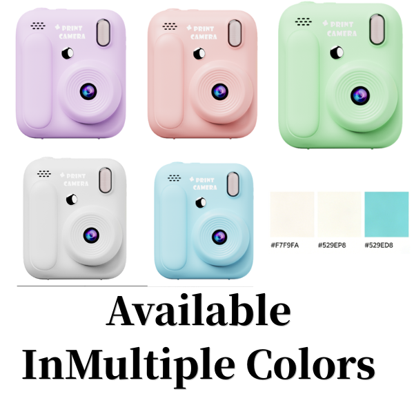 Kids Instant Print Camera 1080P HD IPS Dual Lens 2.4" Screen 300MP Digital Camera LED Flashlight Inkless Thermal Print