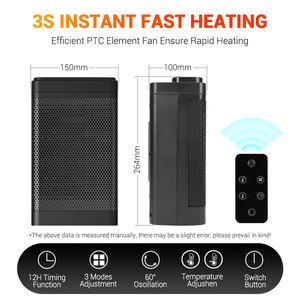 뜨거운 판매 1200W 1500W 휴대용 팬 히터 110V 220V PTC 세라믹 따뜻한 사무실 침실 신속하게 겨울 가정용 히터 - Product Image 2