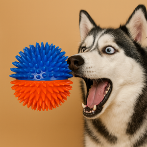Bola Espinhosa TPR com Som, Cores Personalizadas, Logotipo, Textura Durável para Sessões de Brincadeira Ativa com Cães, Fabricante - Product Image 1