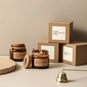 Pots <span class=keywords><strong>de</strong></span> bougie <span class=keywords><strong>en</strong></span> verre vert clair ambré direct d'usine <span class=keywords><strong>de</strong></span> 200ml avec couvercle <span class=keywords><strong>en</strong></span> liège bougeoirs et lanternes <span class=keywords><strong>de</strong></span> Noël - Product Image 6