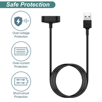 Câble USB de remplacement noir de 3,3 pieds (1 m) de long pour Fitbit Inspire HR, Ace 2, câbles de charge pour montre connectée