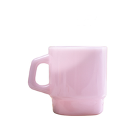 Hot Sell Kreatives Design Benutzer definiertes Logo Jade glas Kaffee milch becher mit Griff Hochwertige bunte Glas becher