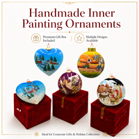 Ornement de Noël personnalisé en verre artisanal de luxe avec boîte cadeau pour cadeaux d'entreprise