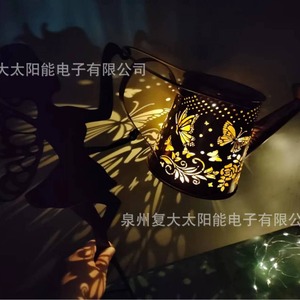 Lámpara Solar de Jardín con Forma de Regadera de Hierro, Lámpara Decorativa LED para Exteriores con Diseño de Silueta de Hadas - Product Image 4