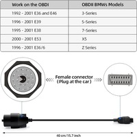 Câble de connexion moto OBD2 16 broches mâle vers 19 broches femelle pour moto