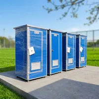 Toilettes mobiles préfabriquées écologiques au design moderne avec structure en panneaux sandwich et cuvette en céramique pour sites touristiques