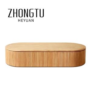 Sang Trọng Ngoài Trời Đồ Nội Thất Khách Sạn Sân Vườn Hiện Đại Patio Biệt Thự Khu Nghỉ Mát Phòng Chờ Tự Nhiên Gỗ Tếch Striata Hình Chữ Nhật Bàn Cà Phê - Product Image 1