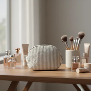 Bolsa de Maquillaje de Viaje Personalizada con Bordado a Rayas, Ecológica, Portátil, con Cierre, para Niñas - Product Image 5