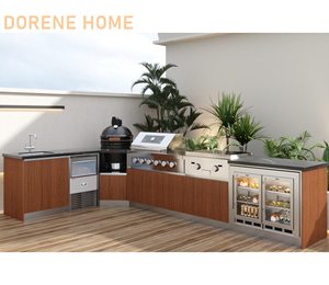 2025 DORENE Venta caliente Estilo moderno Gabinete de <span class=keywords><strong>cocina</strong></span> exterior completo con electrodomésticos - Product Image 4