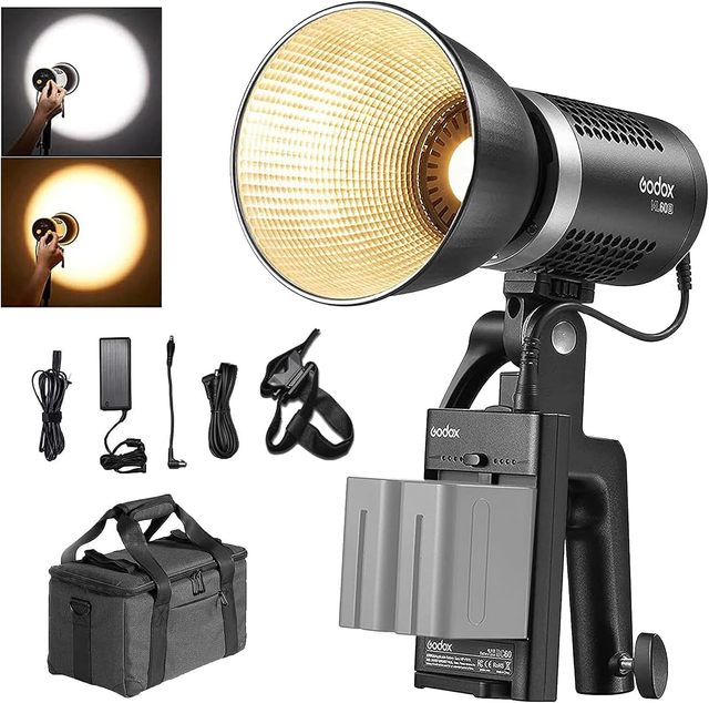 Godox ML60Bi ML60 Bi 60W Bi-Color LED Video Light  Silent Mode Portable Brightness Adjustment Support Li-ion Outdoor LED Light