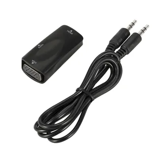 Adaptador convertidor de video HDMI hembra a VGA 1080P con cable de audio para PC TV