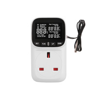 Termostato Inalámbrico para Exteriores Compatible con el Reino Unido, con Pantalla Digital de Temperatura y Control de Calefacción Programable