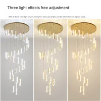 Villa hall d'entrée luxe grand lustre LED en cristal lampe vague forme pendentif lumière personnalité pour Villa escalier hôtel