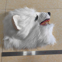 Nouveau Masque de Loup Blanc Effrayant HLC en Latex, Masque Animalier Fourrure Réaliste, Coiffe de Loup-garou pour Halloween, Accessoire de Fête Cosplay