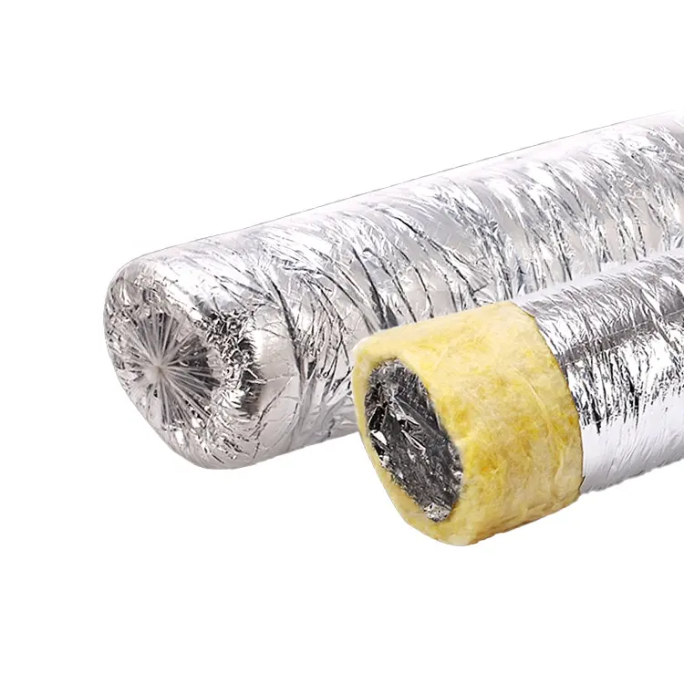 Système de cvc climatisation de fibre de verre de papier d'aluminium de conduit flexible isolé