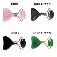 Rouleau de jade et planche Gua Sha personnalisés avec logo, outil de soin du visage 2-en-1, outil de massage du visage en jade