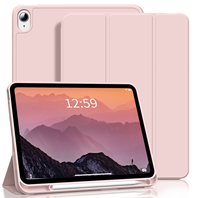 Beauty Solid Color High Quality Cover with Right Pencil Holder Tablet Cases for ipad Air45 10.9 Inch