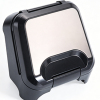Machine à sandwich électrique multifonctionnelle carrée en acier inoxydable antiadhésive 750W à 2 tranches avec logo personnalisé pour petit-déjeuner sur mesure