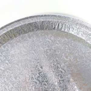 <span class=keywords><strong>Plat</strong></span> de cuisson en aluminium rond jetable 16 "406*20mm en aluminium gaufré peu profond emballage <span class=keywords><strong>plat</strong></span> plateaux de restauration avec couvercles en dôme transparent - Product Image 4
