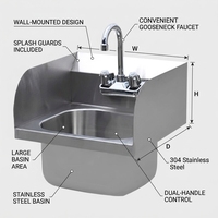 Évier commercial modulaire en acier inoxydable 304 de 1,0 mm pour cuisine de restaurant