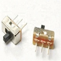 SS12D00G2 Saklar Geser Vertikal Mini 2 Posisi SPDT 1P2T 3 Pin untuk Panel PCB