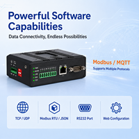 Convertidor Industrial de 1 Puerto RS232 RS422 RS485 a Ethernet 100M, Servidor Serial para Riel DIN con DB9 y Modbus TCP