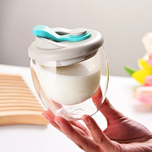 Vaso de Vidrio Transparente al por Mayor con Tapa de Gel de Sílice para Té, Café, Leche o Bebidas, Utensilios de Cocina - Product Image 6