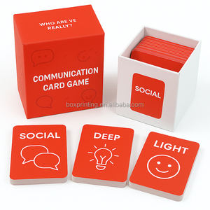 Impression personnalisée Communication Autisme Question Vérité Cartes Jeu Papier Blanc et Rouge avec 2 Pièces Boîte pour Autisme - Product Image 2